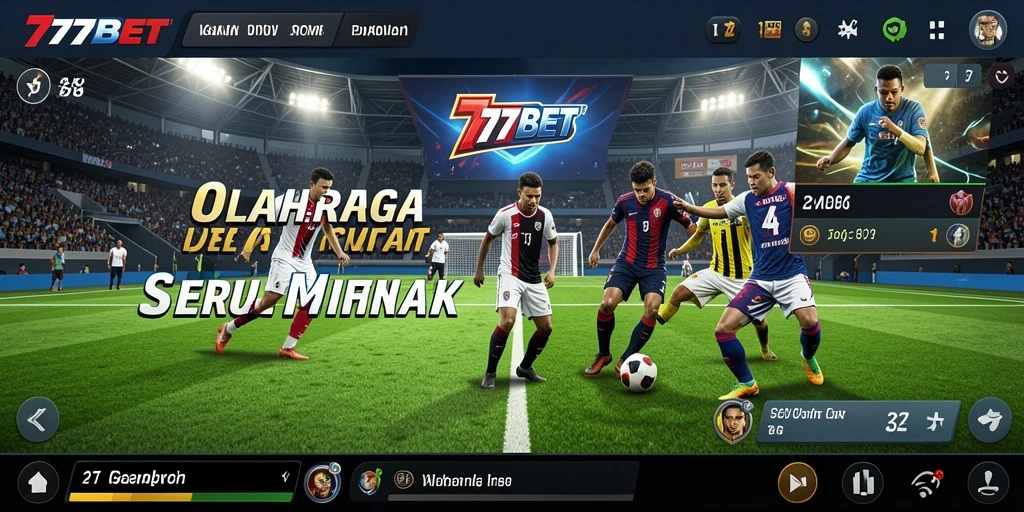 Tampilan screenshot utama dari gameplay 777BET yang penuh semangat olahraga.