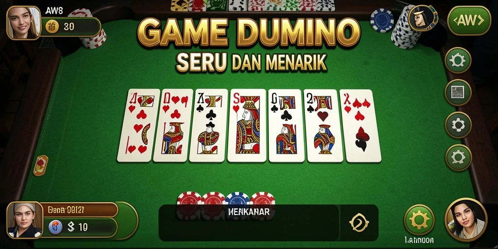 Tampilan gameplay AW8 yang seru dan menarik pada permainan Domino.