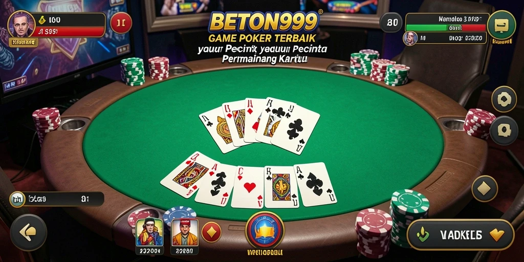 Tampilan gameplay Poker yang seru dan menantang di BETON999.