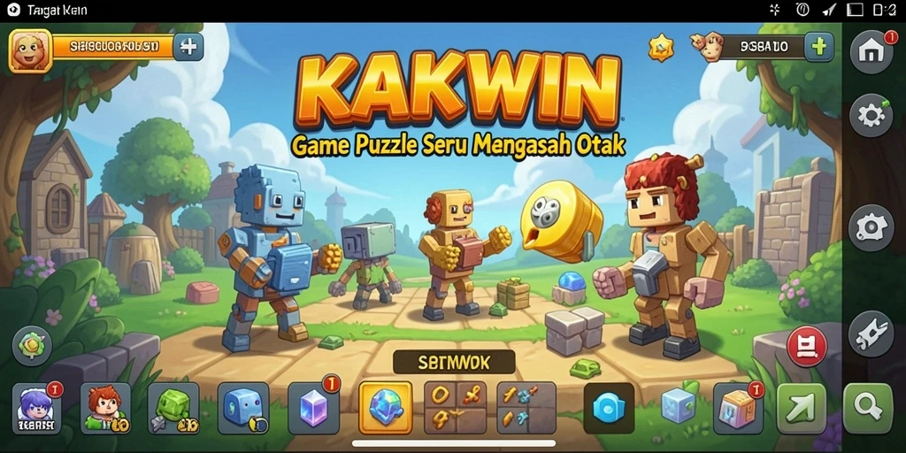 Tampilan gameplay KAKWIN yang menarik dan penuh tantangan Puzzle.