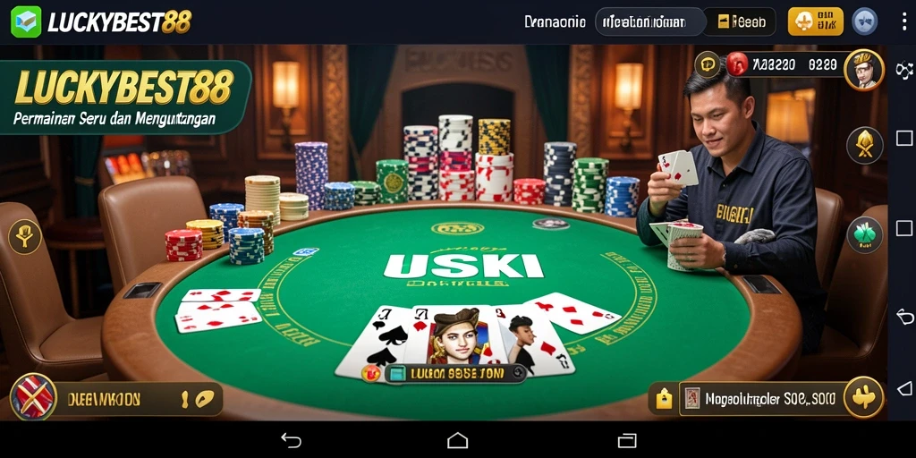 Tampilan gameplay seru di LUCKYBEST88 yang menggugah semangat bermain Poker.