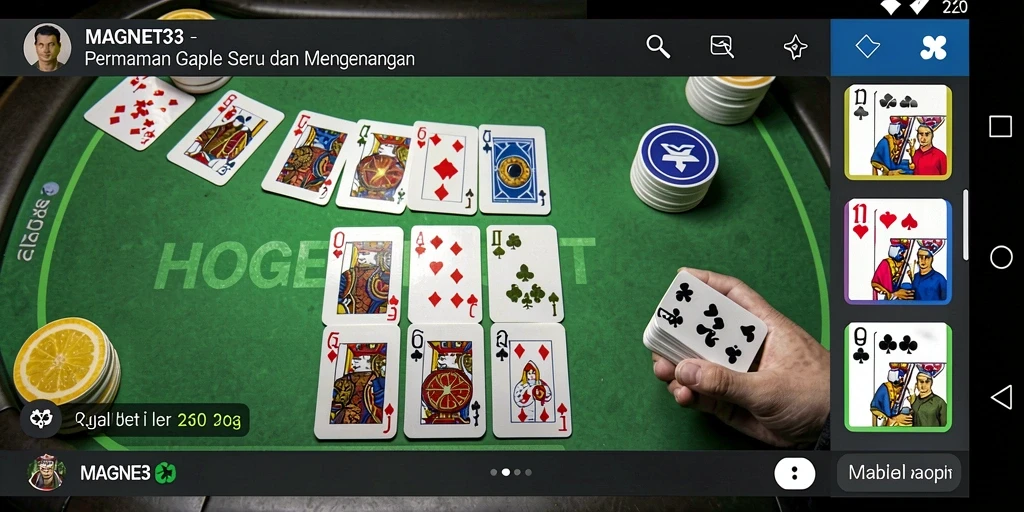 Screenshot tampilan utama MAGNET33 dengan gameplay Gaple yang seru.