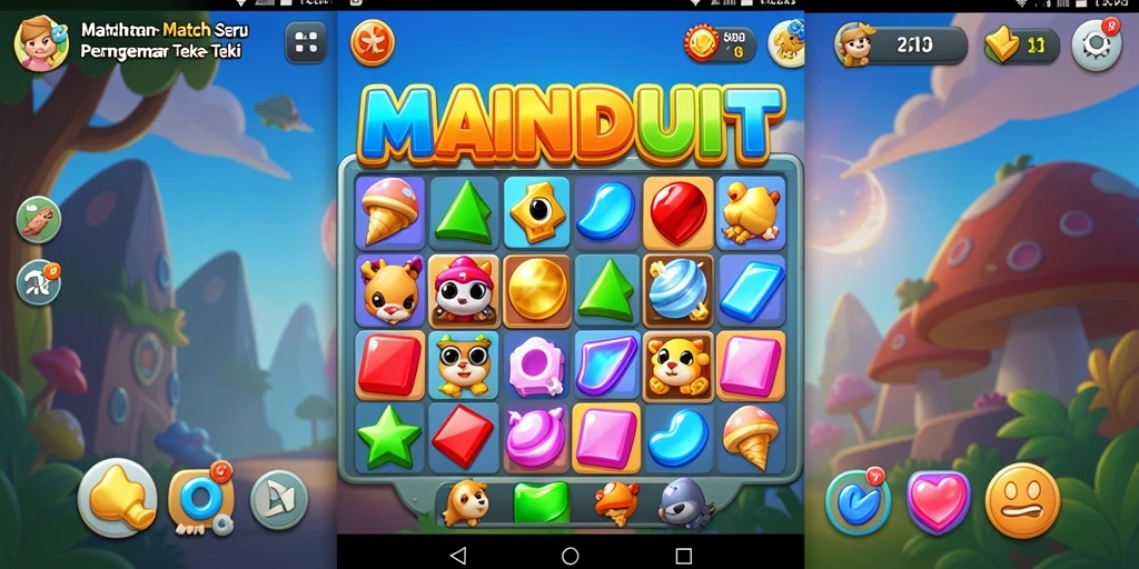 Screenshot gameplay MAINDUIT yang menunjukkan momen seru Match-3.