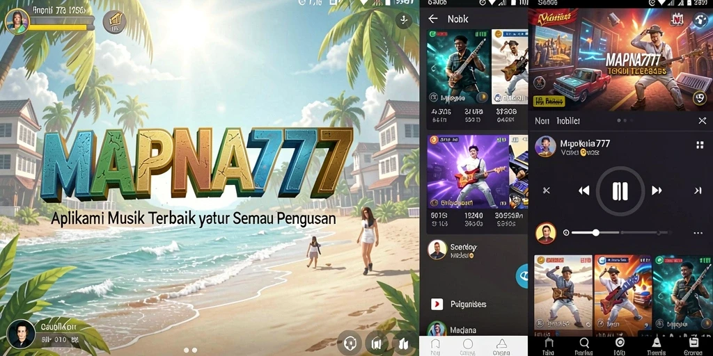 Tampilan gameplay MAPNA777 dengan koleksi musik yang beragam.