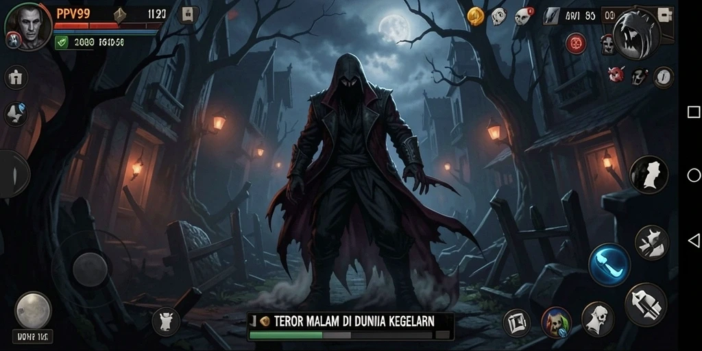Screenshot dari gameplay PPV99 menampilkan suasana menyeramkan.