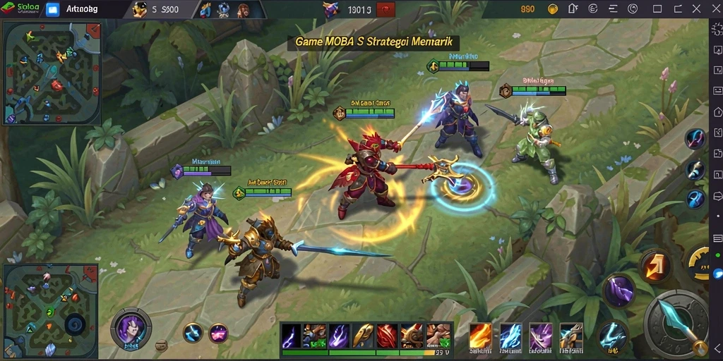 Screenshot gameplay S80 menampilkan aksi seru dalam pertempuran MOBA.