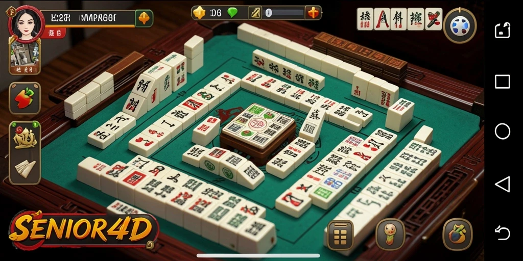Tampilan gameplay menarik dengan berbagai ubin Mahjong.